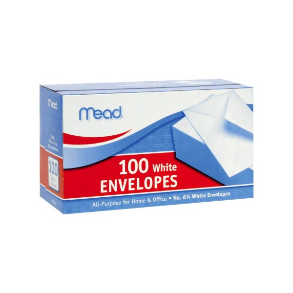 Plain 100 Pack White Envelopes Basic
